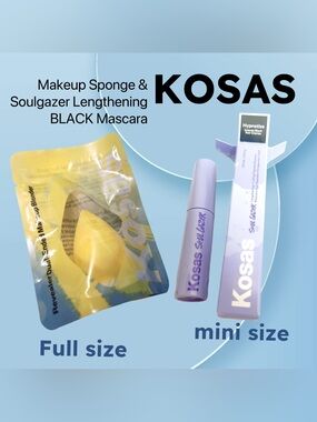 🇺🇸📦🆕NIB KOSAS | REG Dual tip Makeup Sponge & MINI Soulgazer Lengthening Mascara